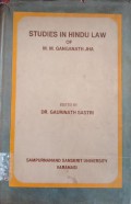 Studies in Hindu Law of M. M. Ganganath Jha