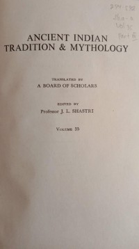 Ancient Indian Tradition and Mythology Series Vol. 35 (Puranas in Translation) : Brahma Purana Part III